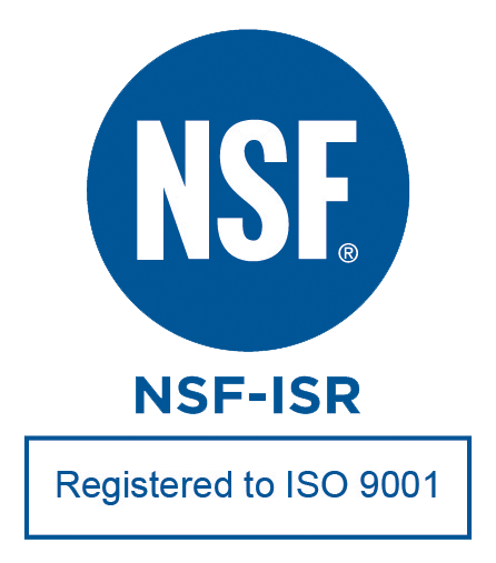 NSF-ISR, registered to ISO 9001
